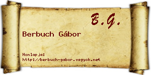 Berbuch Gábor névjegykártya