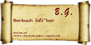 Berbuch Gábor névjegykártya